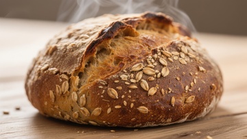 新鲜出炉的全麦面包