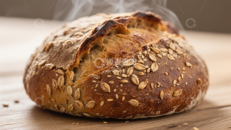 新鲜出炉的全麦面包