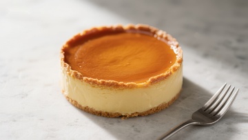 焦糖顶层的芝士蛋糕