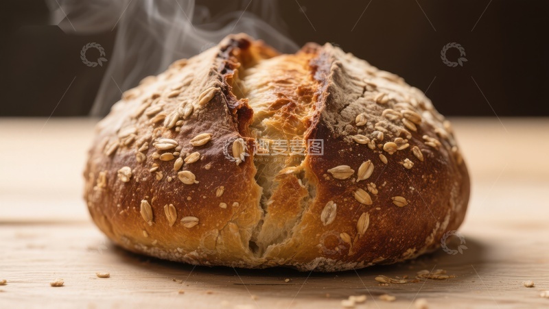 新鲜出炉的全麦面包