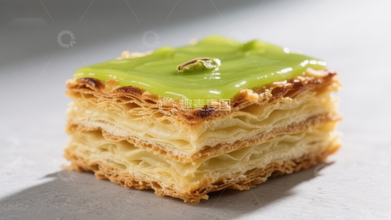 高清大图下载【趣麦麦图】酥皮糕点配绿色果酱