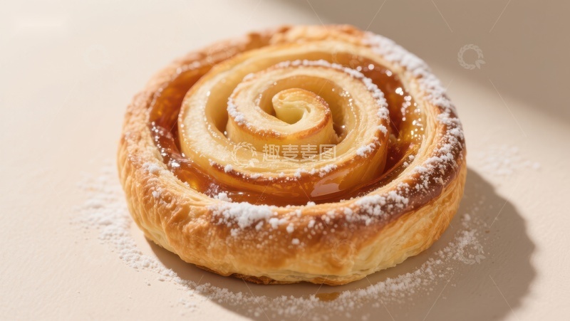 高清大图下载【趣麦麦图】螺旋酥饼撒上糖粉