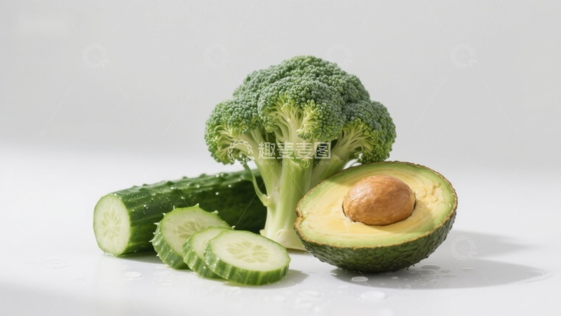 高清大图下载【趣麦麦图】新鲜蔬菜与牛油果静物