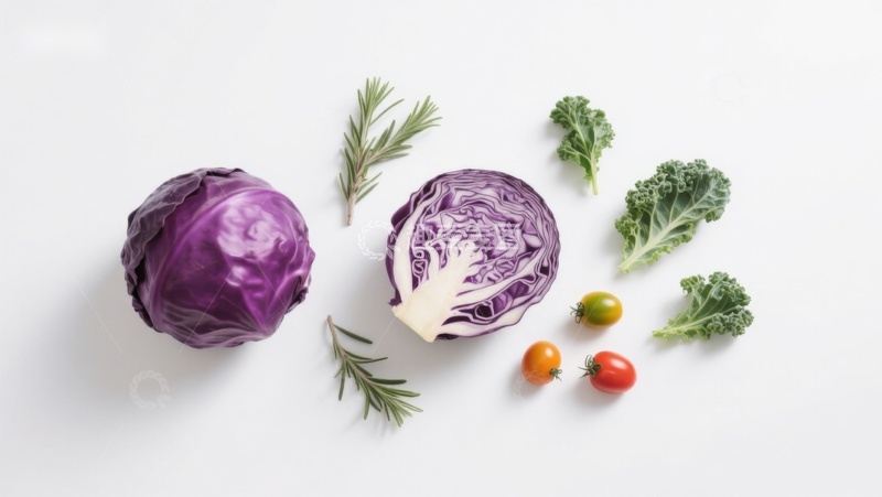 高清大图下载【趣麦麦图】紫甘蓝与蔬菜静物摆拍