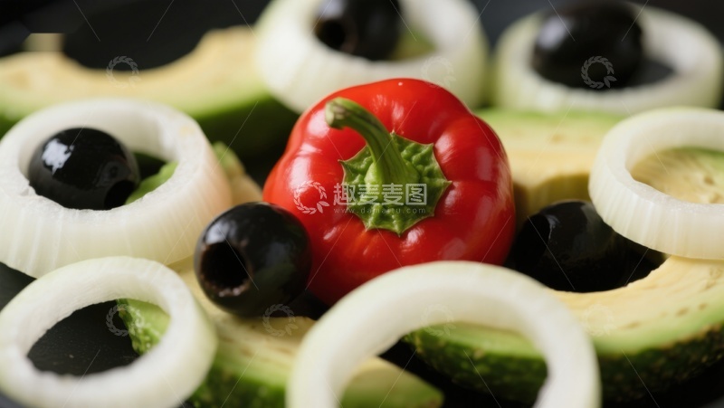 高清大图下载【趣麦麦图】新鲜蔬菜拼盘特写