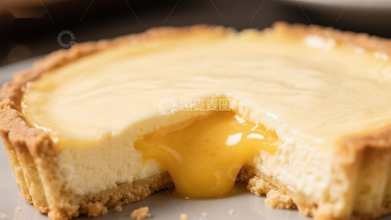 高清大图下载【趣麦麦图】奶油芝士挞，柠檬馅料流淌