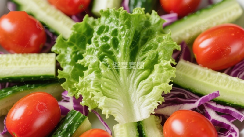 高清大图下载【趣麦麦图】新鲜蔬菜沙拉特写