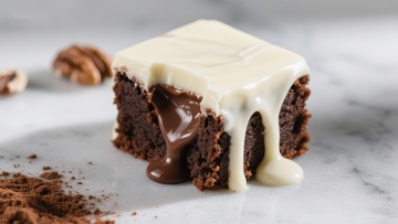 巧克力蛋糕配白巧克力酱