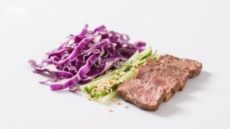 高清大图下载【趣麦麦图】牛肉配紫甘蓝沙拉