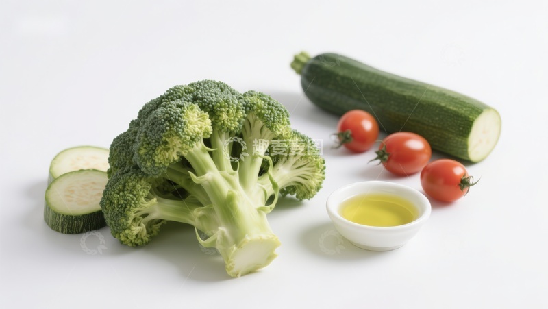 高清大图下载【趣麦麦图】新鲜蔬菜与橄榄油摆拍