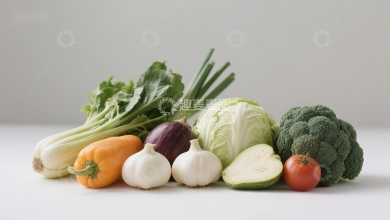 高清大图下载【趣麦麦图】新鲜蔬菜组合展示