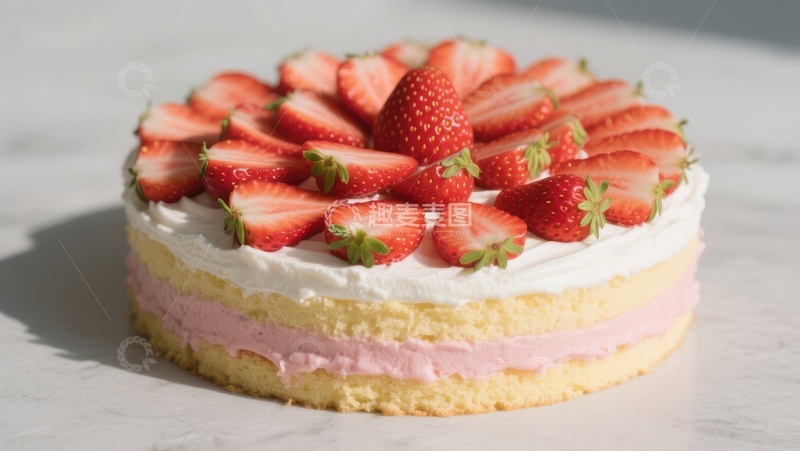 高清大图下载【趣麦麦图】草莓奶油蛋糕