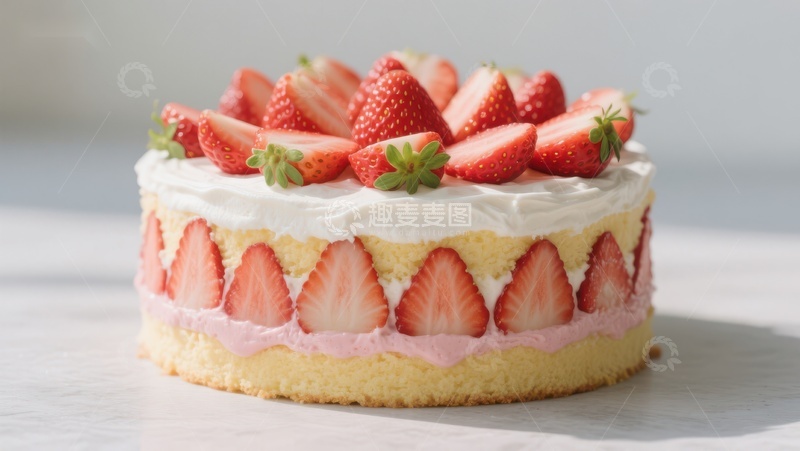 高清大图下载【趣麦麦图】草莓奶油蛋糕