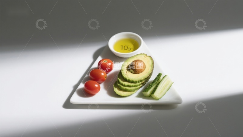 高清大图下载【趣麦麦图】盘中切片牛油果与小番茄