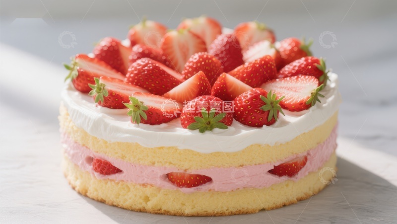 高清大图下载【趣麦麦图】草莓奶油蛋糕