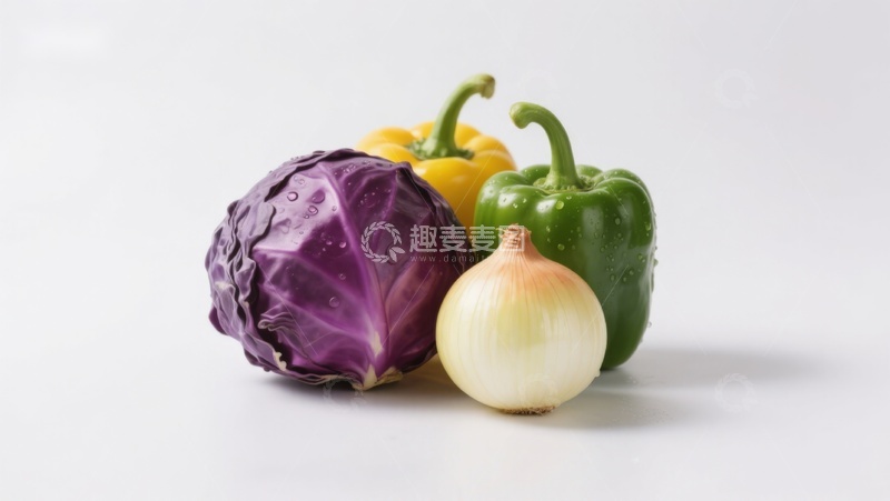 高清大图下载【趣麦麦图】紫甘蓝青椒洋葱静物