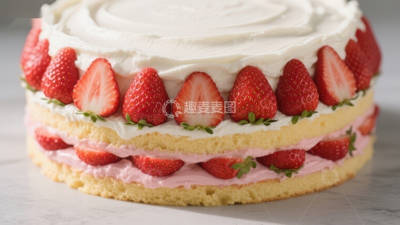 高清大图下载【趣麦麦图】草莓奶油蛋糕
