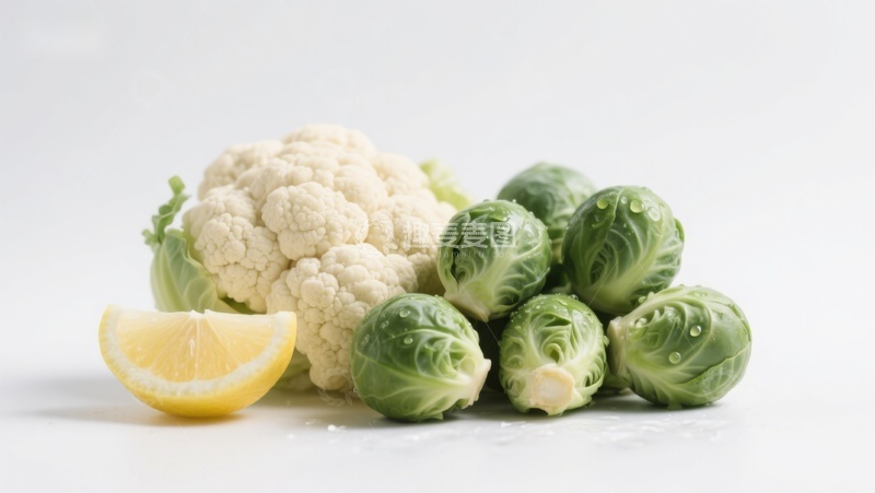 高清大图下载【趣麦麦图】花椰菜与抱子甘蓝配柠檬