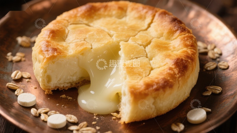 高清大图下载【趣麦麦图】芝士面包：金黄酥脆，奶香四溢