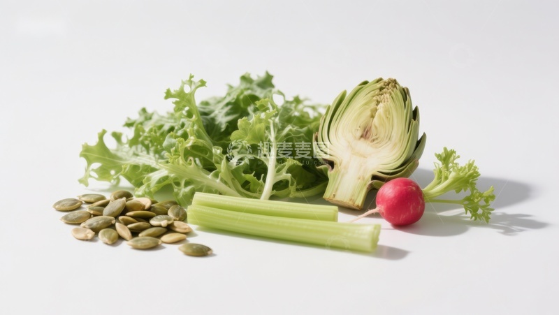 高清大图下载【趣麦麦图】新鲜蔬菜与种子静物组合