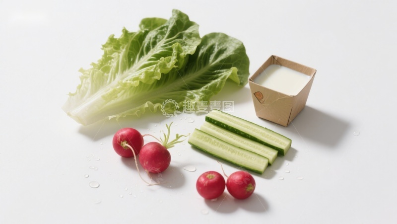 高清大图下载【趣麦麦图】新鲜蔬菜与沙拉酱摆拍