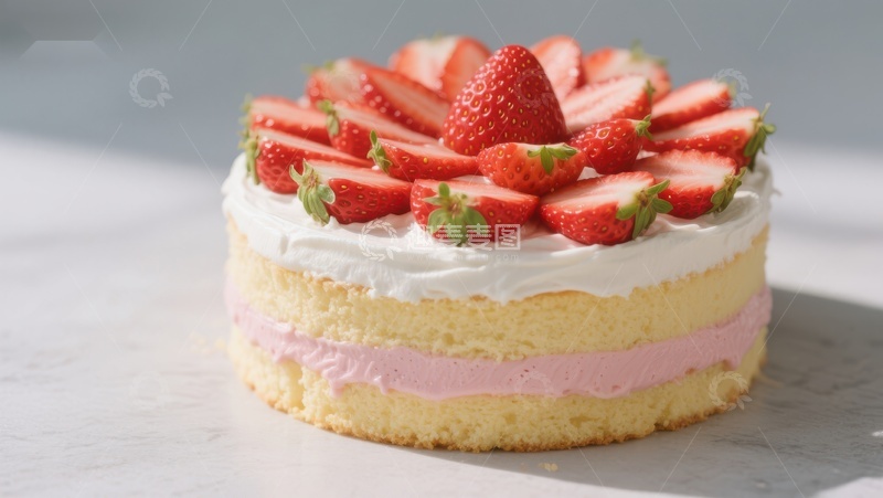 高清大图下载【趣麦麦图】草莓奶油蛋糕