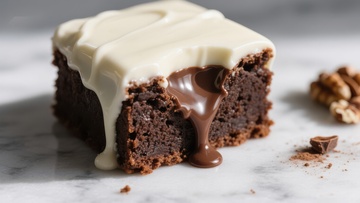 巧克力蛋糕配白巧克力酱