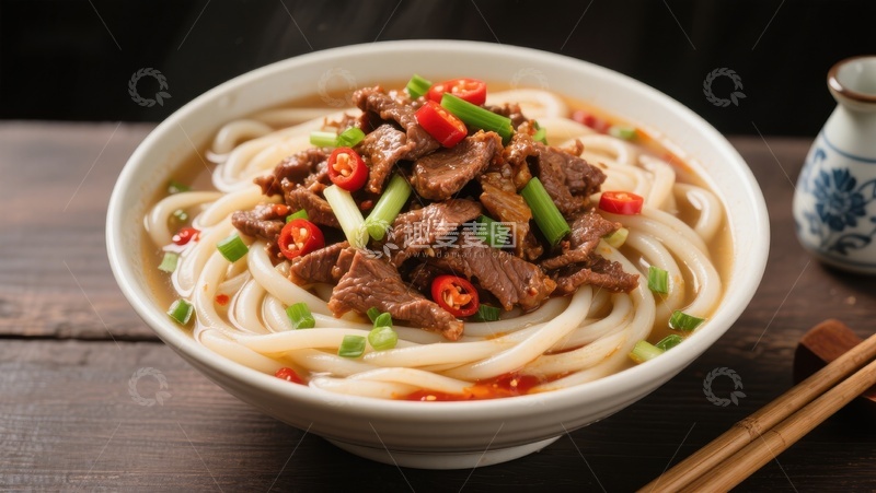 高清大图下载【趣麦麦图】牛肉米粉：美味的传统中式料理