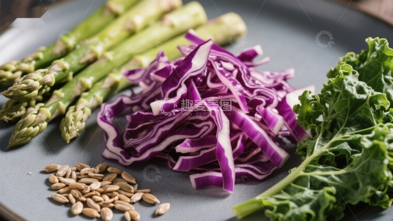 高清大图下载【趣麦麦图】新鲜蔬菜与种子摆盘