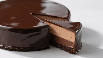 巧克力慕斯蛋糕切片展示