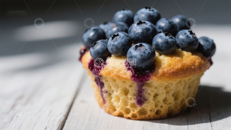 高清大图下载【趣麦麦图】蓝莓点缀的松软纸杯蛋糕