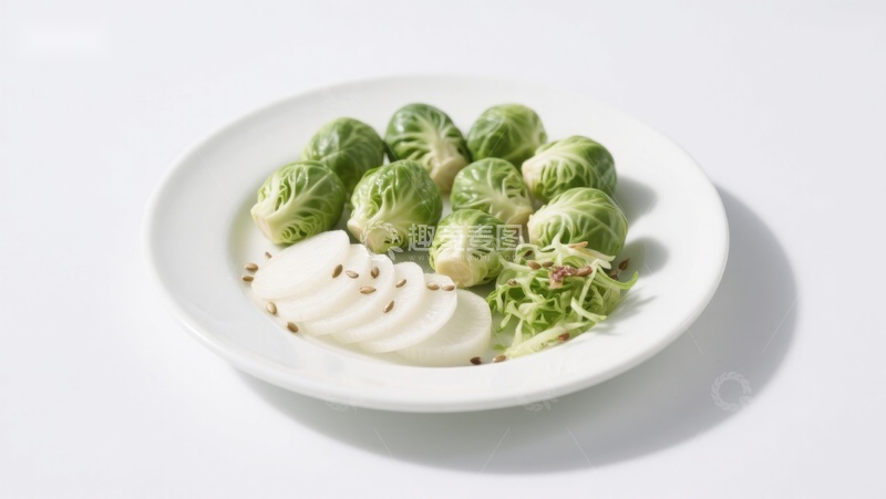 高清大图下载【趣麦麦图】盘中西兰花与萝卜片