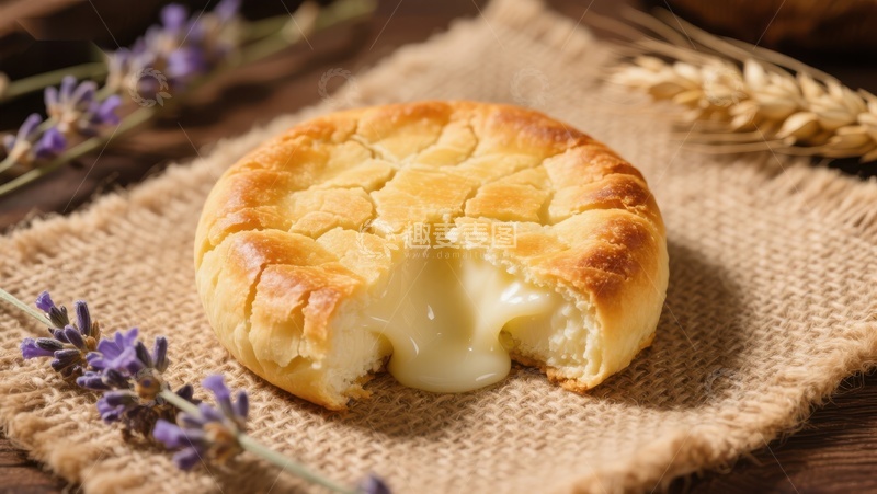 高清大图下载【趣麦麦图】金黄酥皮奶酪面包