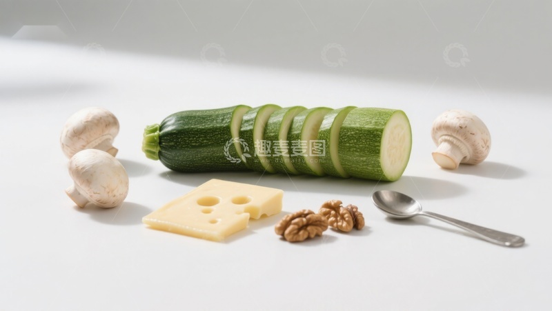 高清大图下载【趣麦麦图】切片西葫芦与食材摆拍