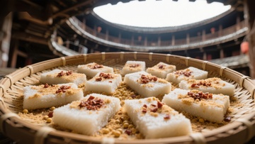 传统糕点在古建筑内展示