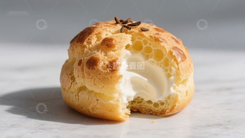 高清大图下载【趣麦麦图】奶油泡芙，点缀香料