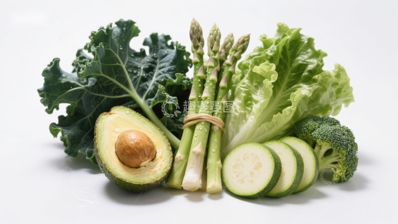 高清大图下载【趣麦麦图】新鲜绿色蔬菜与水果组合