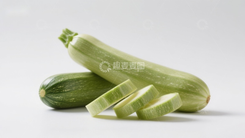 高清大图下载【趣麦麦图】新鲜西葫芦切片展示