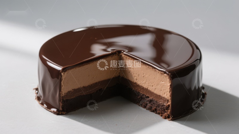 高清大图下载【趣麦麦图】-巧克力慕斯蛋糕切面展示