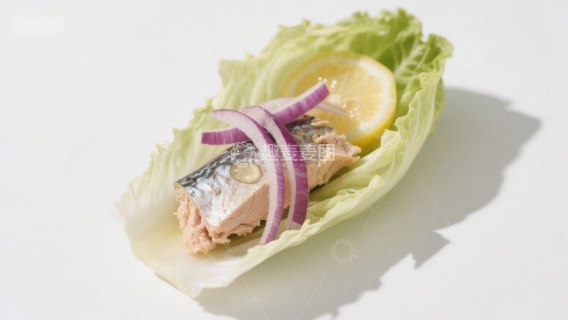 高清大图下载【趣麦麦图】生鱼片配柠檬洋葱