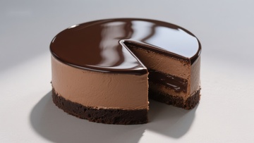 巧克力慕斯蛋糕切片展示