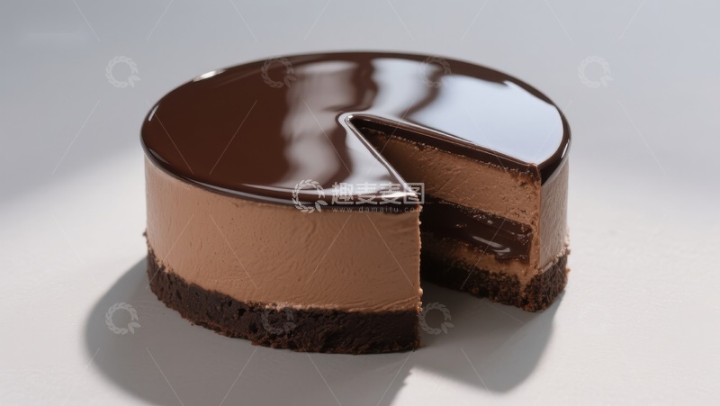 高清大图下载【趣麦麦图】-巧克力慕斯蛋糕切片展示