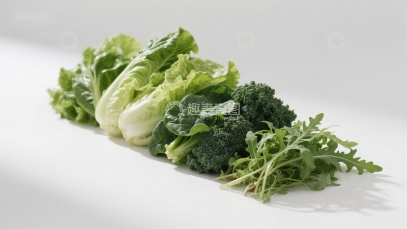 高清大图下载【趣麦麦图】新鲜绿色蔬菜排列展示