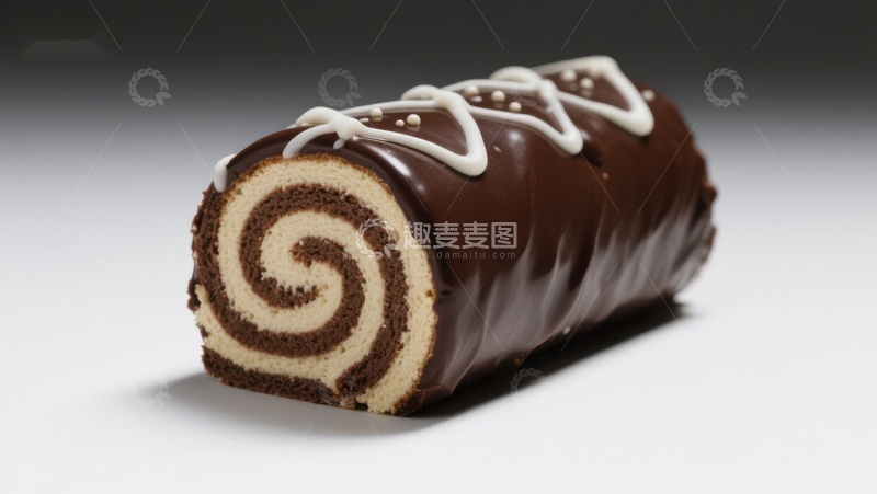 高清大图下载【趣麦麦图】巧克力奶油蛋糕卷