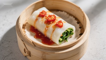 蒸笼中的美味肠粉