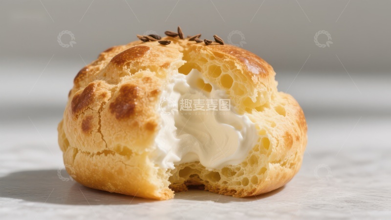 高清大图下载【趣麦麦图】奶油泡芙特写
