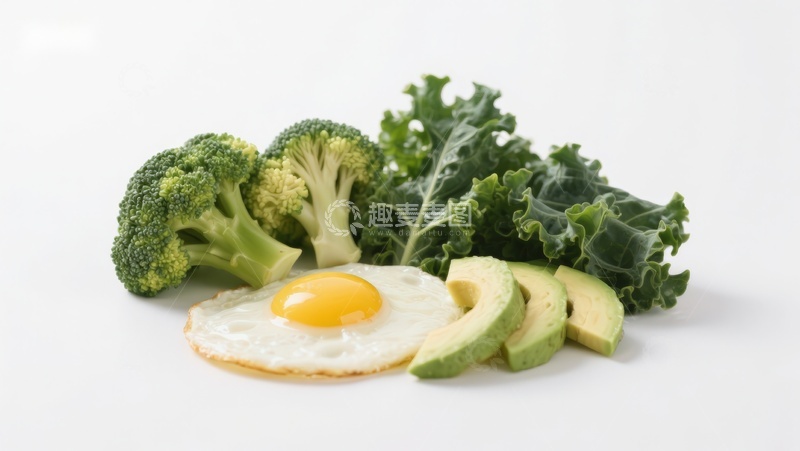 高清大图下载【趣麦麦图】煎蛋与蔬菜组合摆拍
