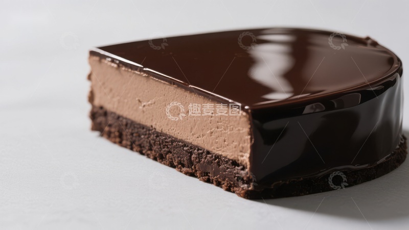高清大图下载【趣麦麦图】巧克力慕斯蛋糕切片