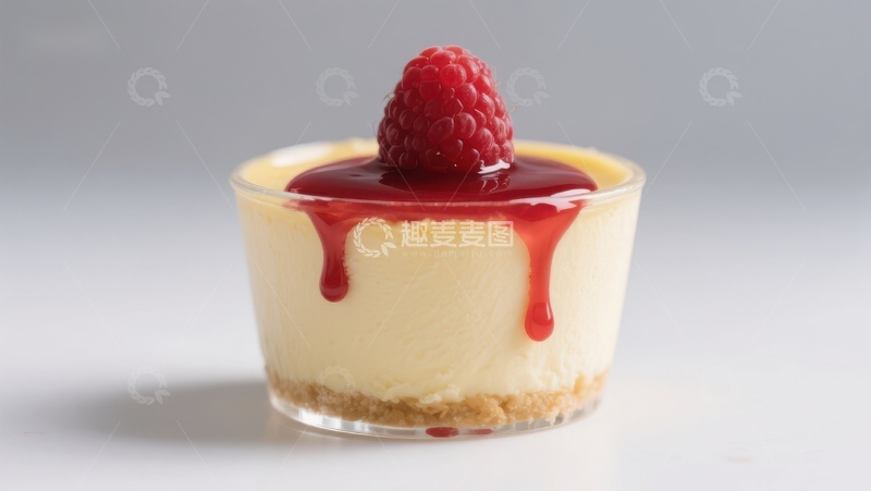 高清大图下载【趣麦麦图】迷你芝士蛋糕配覆盆子酱