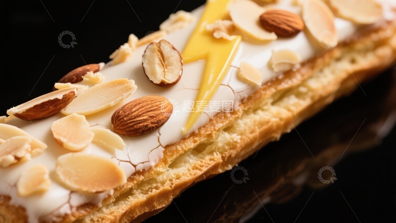 高清大图下载【趣麦麦图】奶油杏仁长条糕点